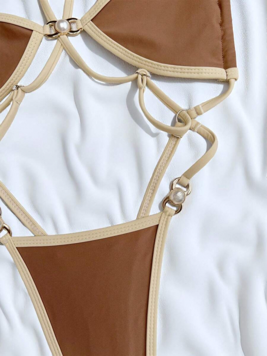 Costum de baie intreg, tanga, alb [5]