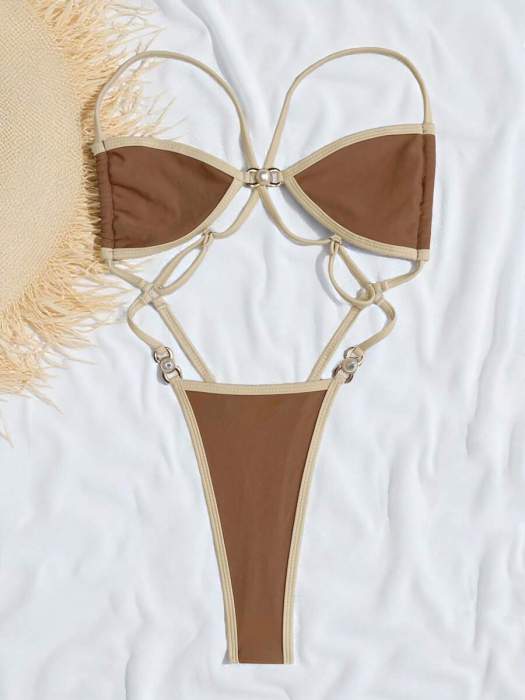Costum de baie intreg, tanga, alb [3]