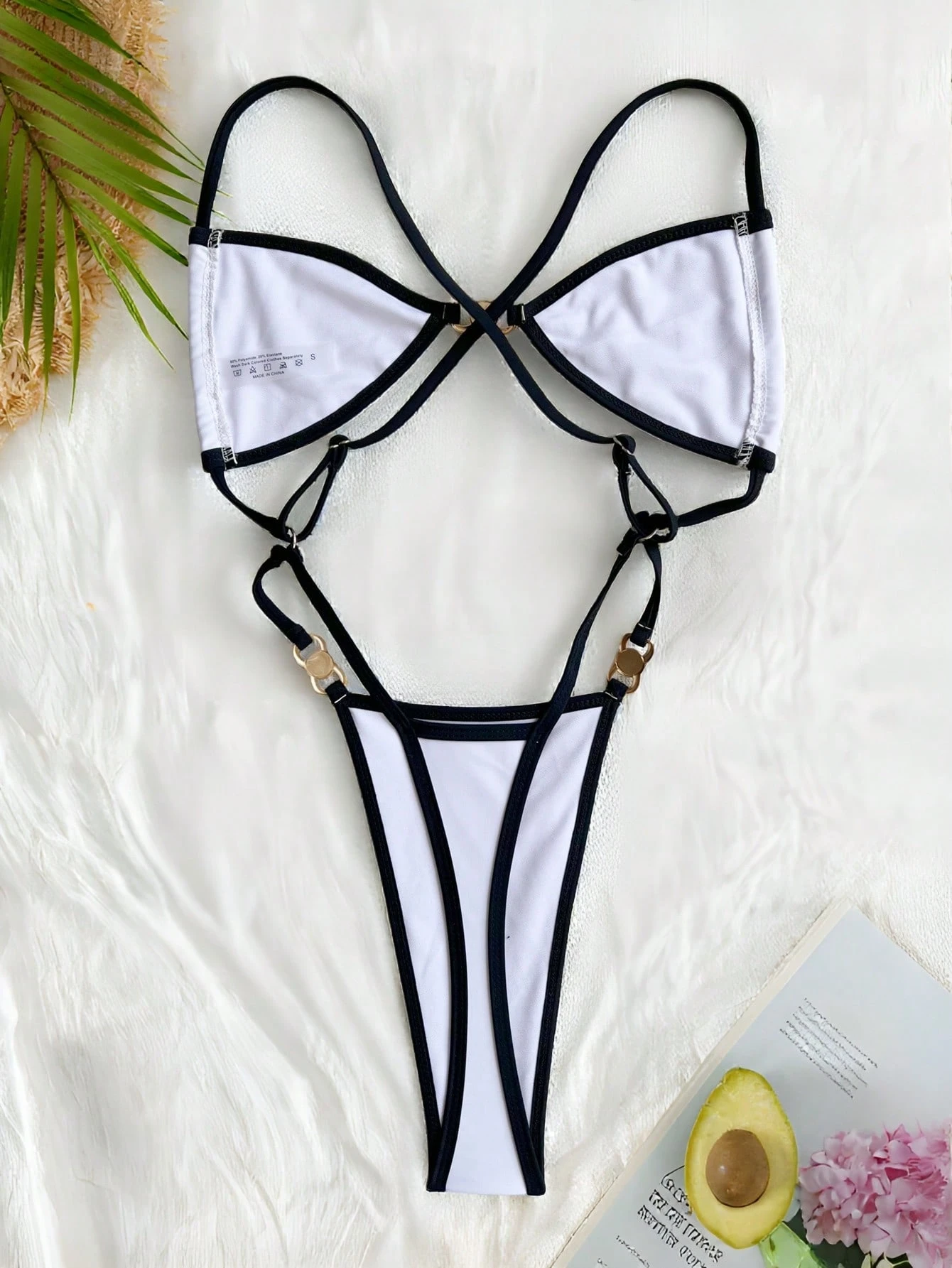 Costum de baie intreg, tanga, alb [5]