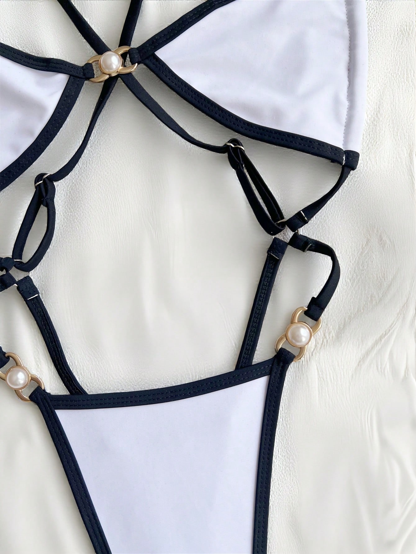 Costum de baie intreg, tanga, alb [4]