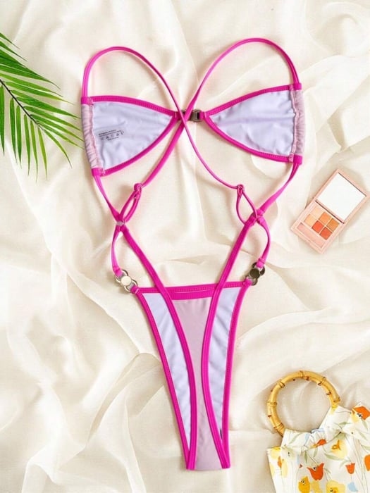 Costum de baie intreg, tanga, rosu [4]