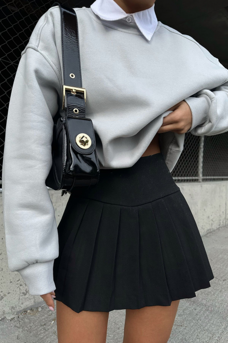 Fusta-pantalon cu aspect plisat [7]