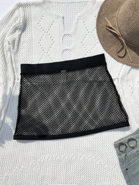 Fusta scurta de plaja cu strasuri [3]