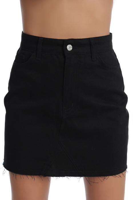 Fusta scurta, negru din denim [3]