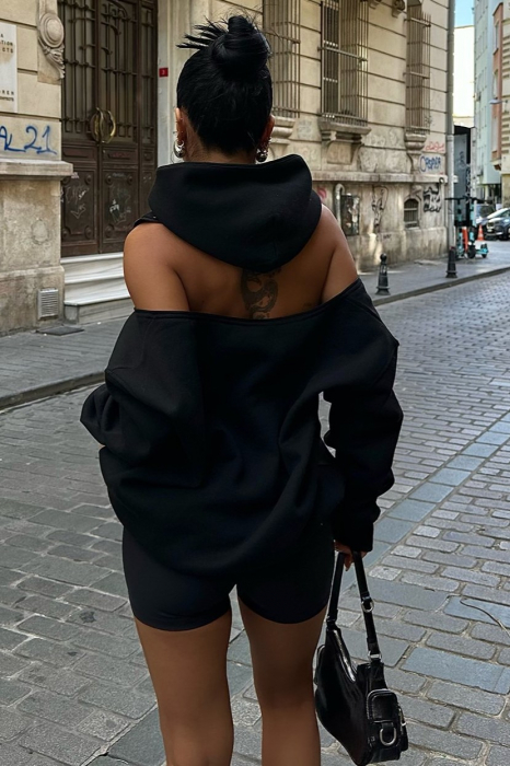 Hanorac lejer cu fermoar si gluga [2]