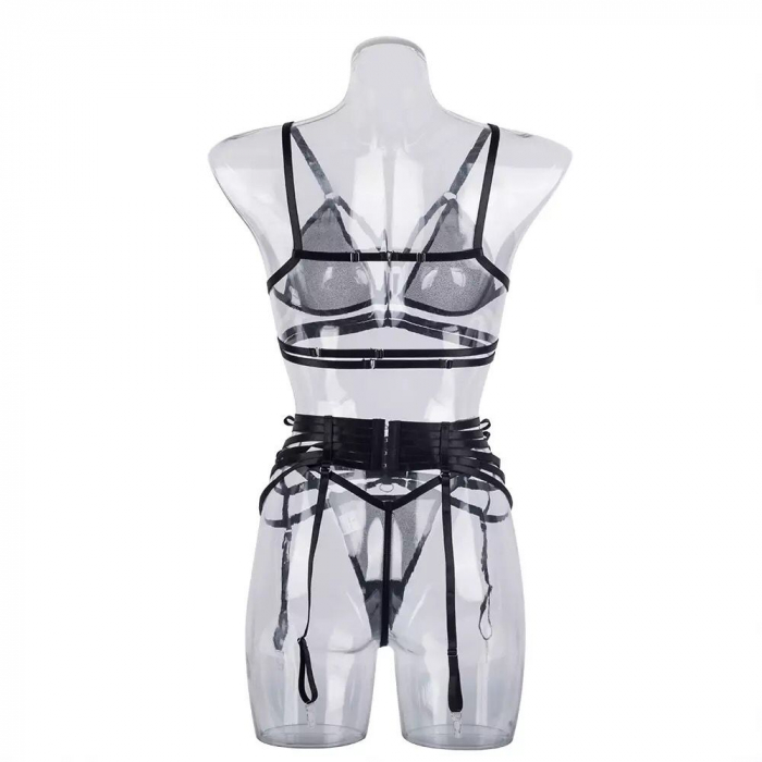 Lenjerie intima 3 piese, cu decupaje si curele [5]