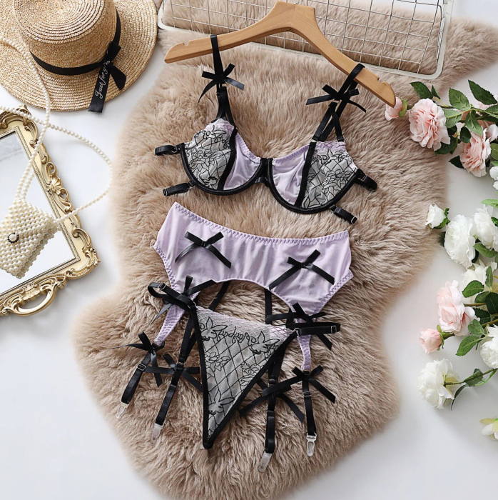 Lenjerie intima 3 piese, cu strasuri [6]