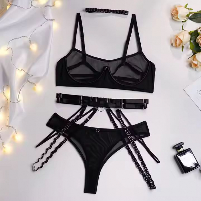 Lenjerie intima 4 piese, cu accesorii metalice [4]