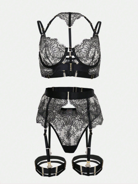 Lenjerie intima 4 piese, din dantela [4]