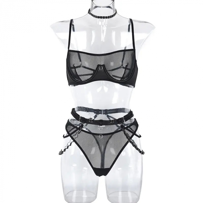 Lenjerie intima 4 piese, negru [6]