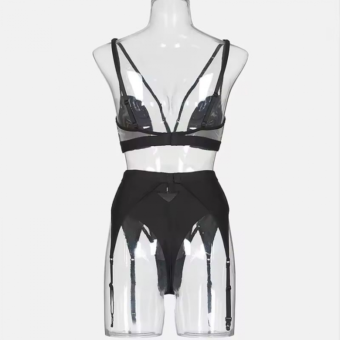 Lenjerie intima 4 piese, negru [3]
