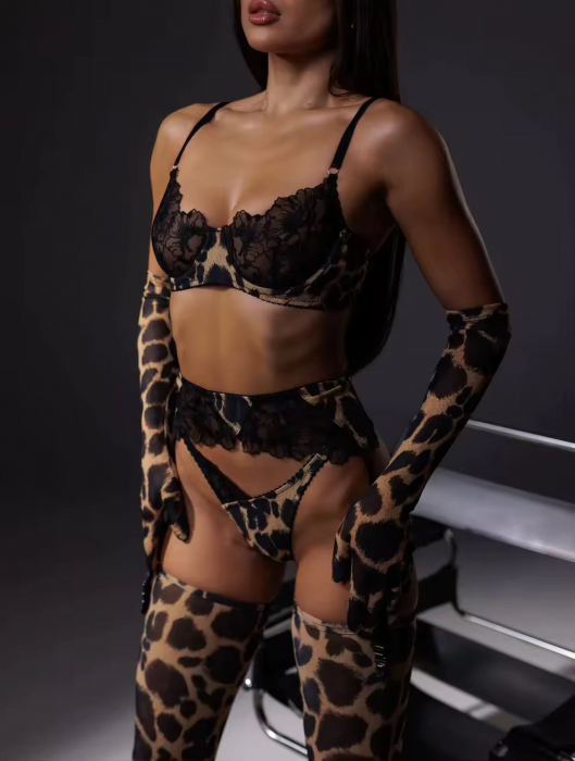 Lenjerie intima 4 piese, negru [6]
