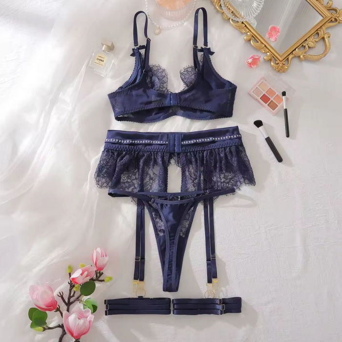 Lenjerie intima 4 piese, negru [4]