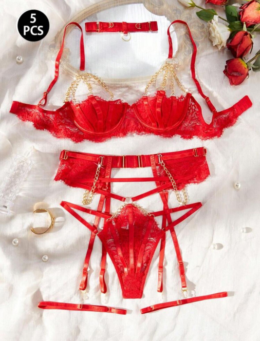 Lenjerie intima 5 piese, din dantela [4]