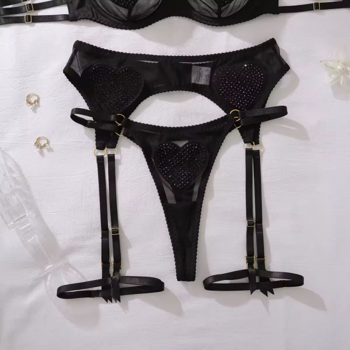 Lenjerie intima 4 piese, negru [2]
