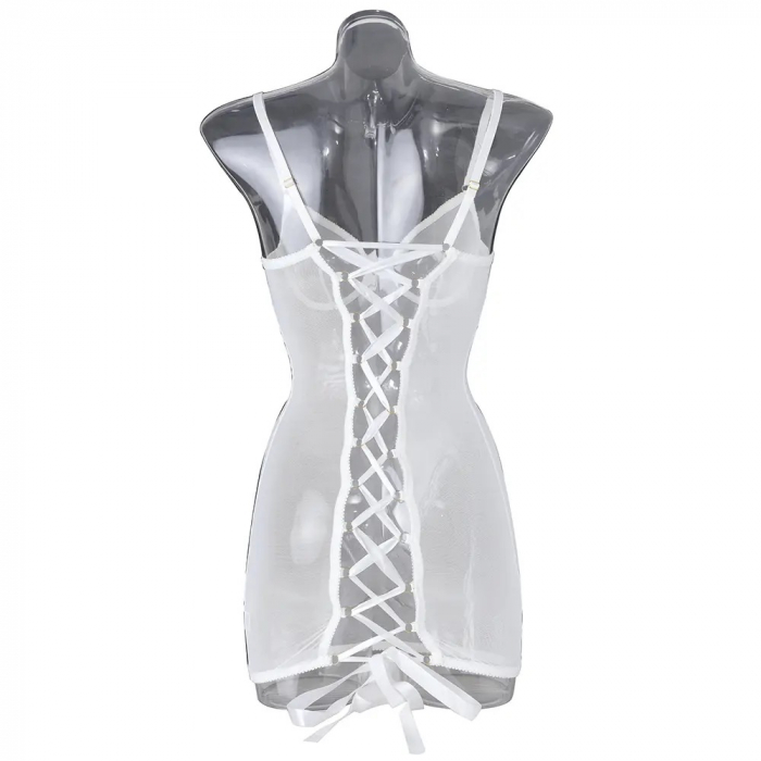 Lenjerie intima tip rochie, alb [6]