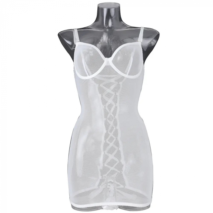 Lenjerie intima tip rochie, alb [5]