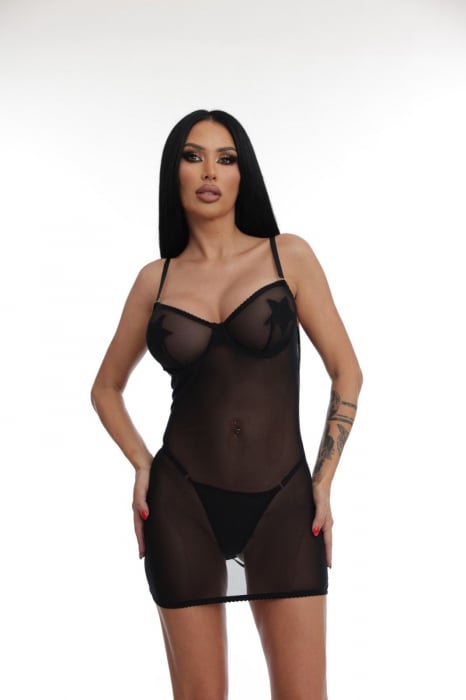 Lenjerie intima tip rochie, negru [7]