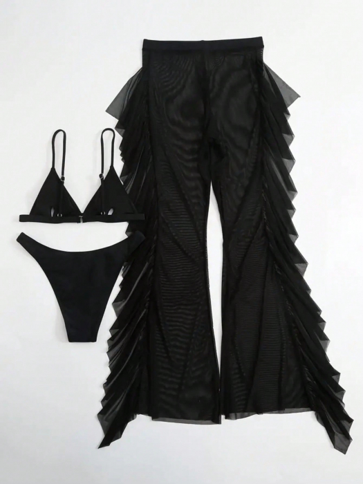 Pantaloni de plaja, cu volane [3]