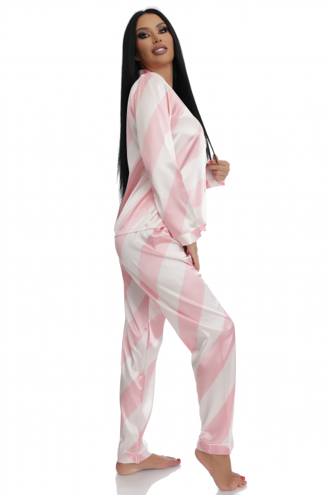 Pijama de satin cu camasa si pantaloni [4]