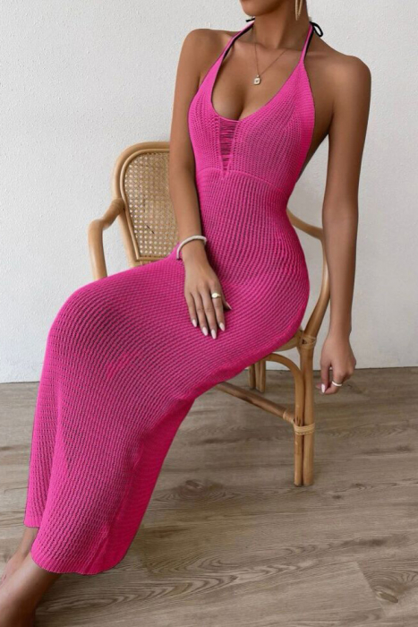 Rochie de plaja lunga, cu aspect crosetat [5]