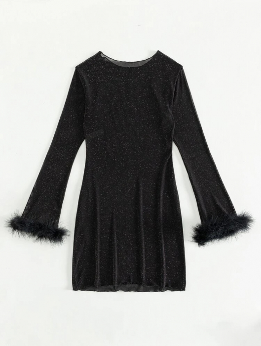 Rochie de plaja scurta cu maneca lunga [4]