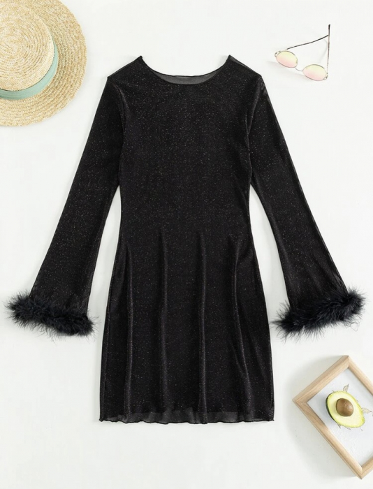 Rochie de plaja scurta cu maneca lunga [5]