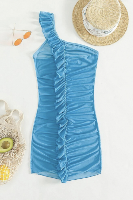 Rochie de plaja scurta, cu volane [3]
