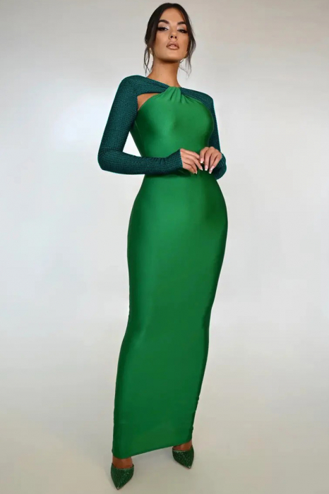 Rochie lunga eleganta din material modelator, croiala unica, atent confectionata pentru a-ti evidentia talia [2]