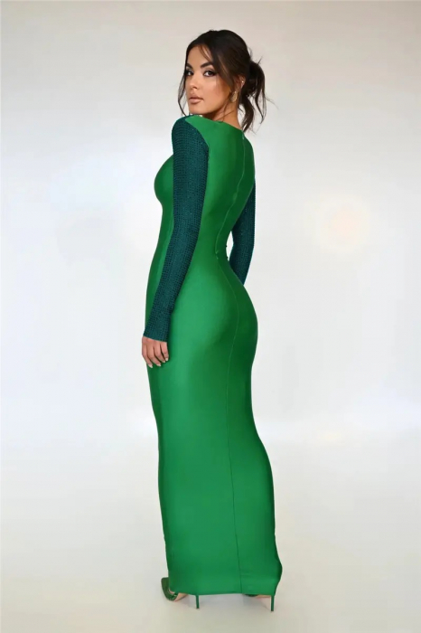 Rochie lunga eleganta din material modelator, croiala unica, atent confectionata pentru a-ti evidentia talia [3]