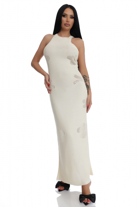 Rochie lunga alba cambrata [3]