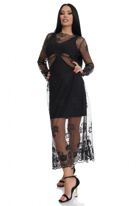 Rochie lunga eleganta cu plasa [3]
