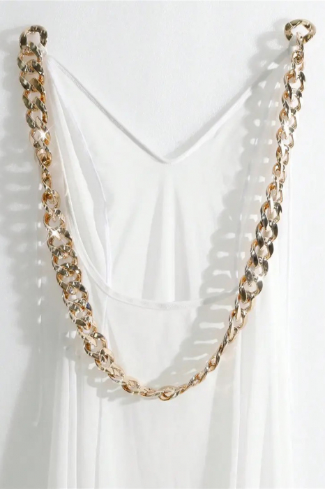 Rochie lunga de plaja, cu accesoriu metalic [5]