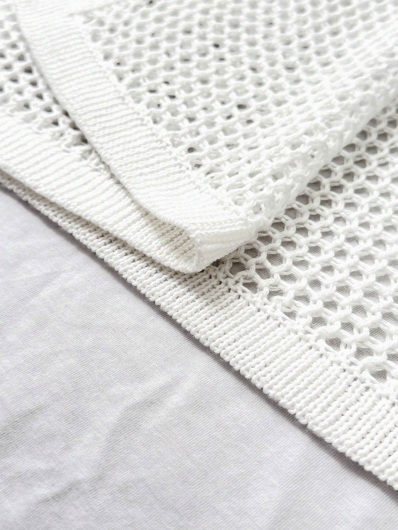 Rochie lunga de plaja, din material tricotat, alb, cu snur [8]