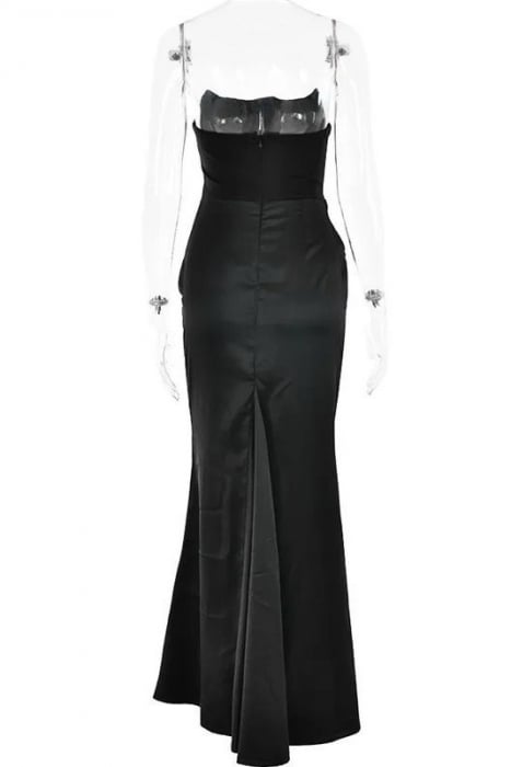 Rochie lunga eleganta din satin [6]