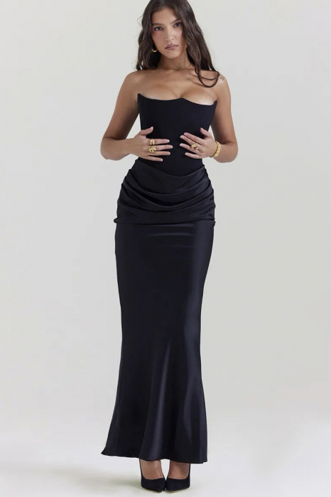 Rochie lunga eleganta din satin [3]