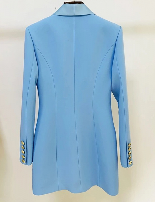 Rochie sacou cu nasturi aurii si decolteu in V [6]