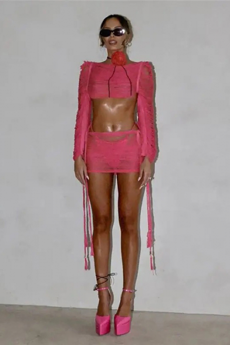 Set de plaja cu aspect crosetat [4]