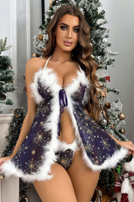 Set lenjerie 2 piese, cu tematica de Craciun [3]