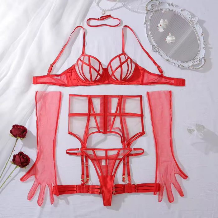 Set lenjerie intimă 6 piese, rosu [6]