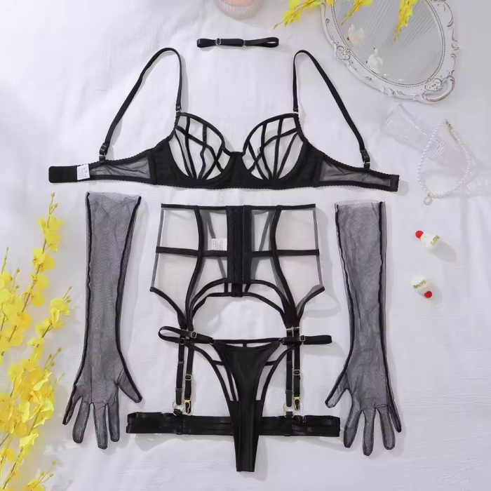 Set lenjerie intimă 6 piese, negru [7]