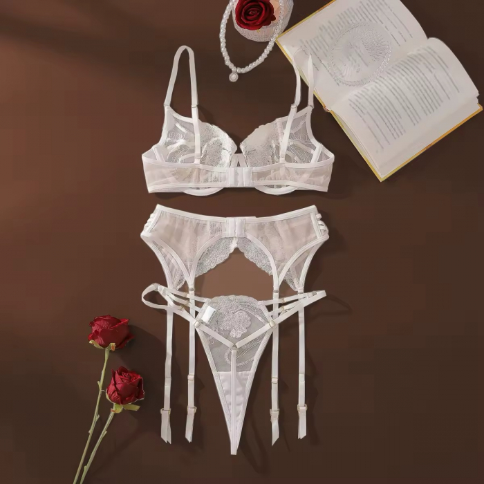 Set lenjerie intimă alb – 3 piese [7]