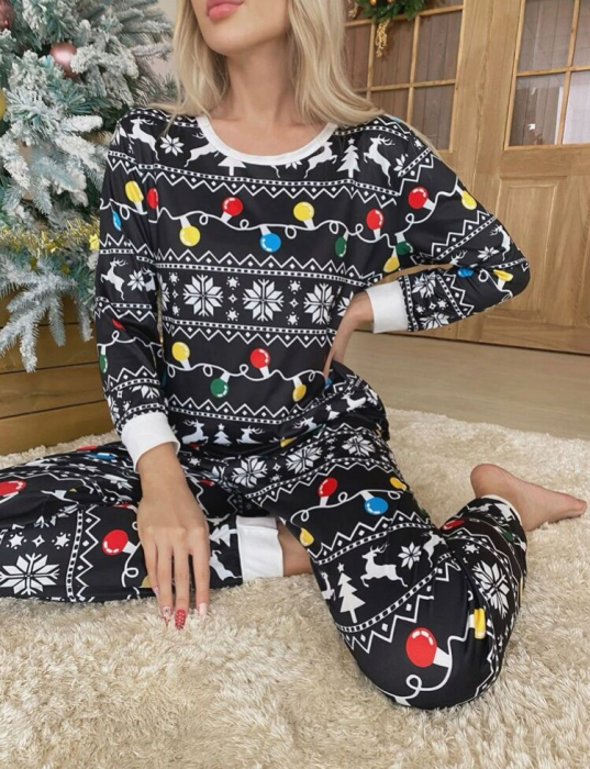 Set pijama cu imprimeu de Craciun [3]