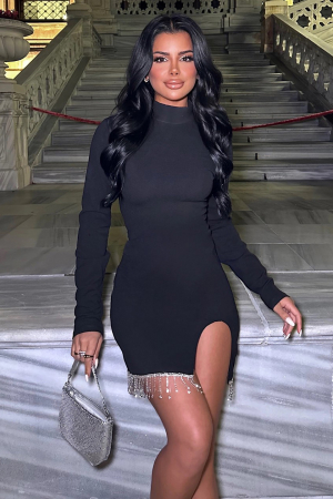 Rochie mini cambrata cu strasuri [1]