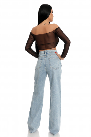 Blugi cu talie inalta evazati [3]