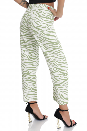 Blugi mom fit cu imprimeu cu dungi [3]