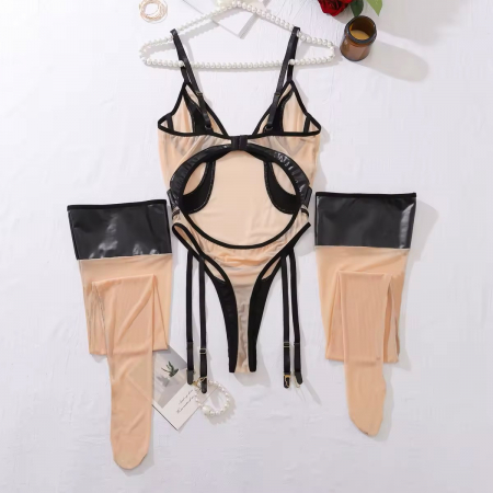 Body nude cu insertii de piele [3]