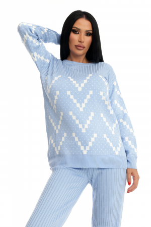 Costum 2 piese pulover si pantaloni, blue [1]