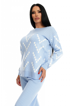 Costum 2 piese pulover si pantaloni, blue [0]