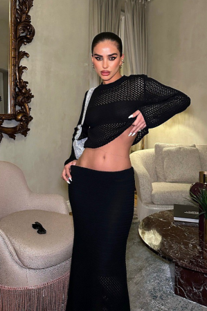 Costum cu fusta si bluza, cu aspect tricotat [5]